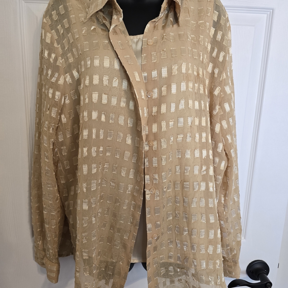 Element Tan Sheer Blouse